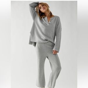 Free People Hailee Sweater Set Heather Grey
